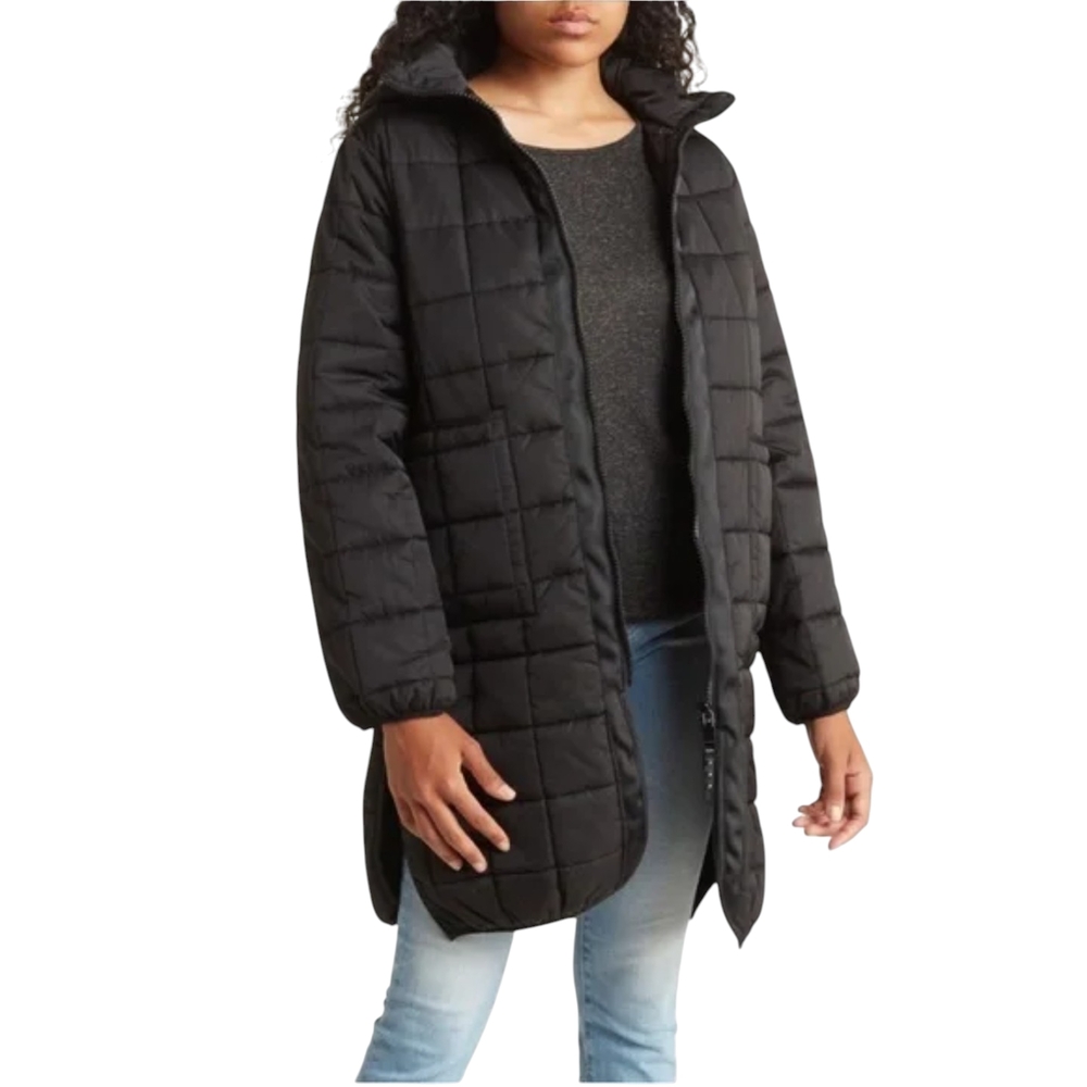 Rebecca Minkoff Women's Black Quilted Insulated Winter Jacket Size L
